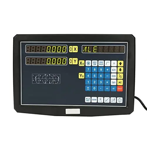 Produktbild: Digitalanzeige,Multifunktionale 2-Achsen Digitalanzeige DRO für Werkzeugmaschinen,Digital Anzeige mit Zubehör für Drehmaschinen/Fräsmaschinen/Schleifmaschinen EU-Stecker