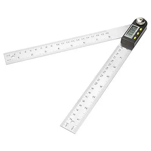 Produktbild: Digitalanzeige-Winkellineal, Digitales Winkellineal, 27 X 8 X 4, 10, 390 Mm, Edelstahl, Elektronischer Winkelmesser, Digitales Goniometer, Winkelsucher, Gehrungslehre, Lineal,