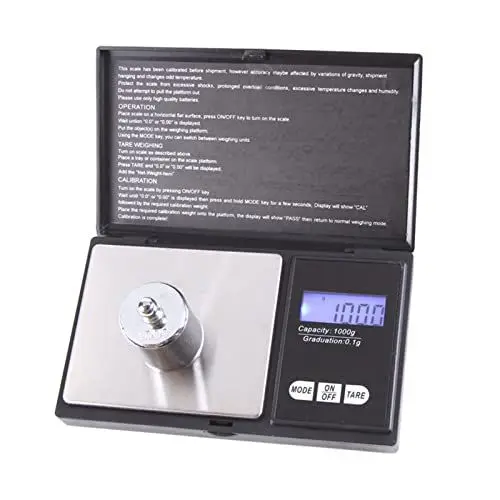 Produktbild: Digitale Waage, LCD mit Hintergrundbeleuchtung, 1000 G, 0,1 G, Hochpräzise, ​​dünne Küchenwaage, Multifunktionale Elektronische Lebensmittelwaage für Küche, Kräuter, Schmuck