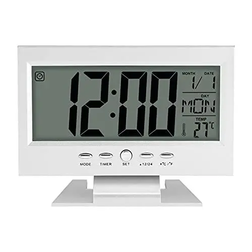 Produktbild: digitale standuhr mit datum,funkwecker digital mit Batterie,Uhr, Elektrische Westclox, Uhr, Digitaluhr, Digitaluhr, Digitaluhr Temperatur USB-Ladegerät LCD Digital Sound Sensor Tisch Wecker mit Kalend