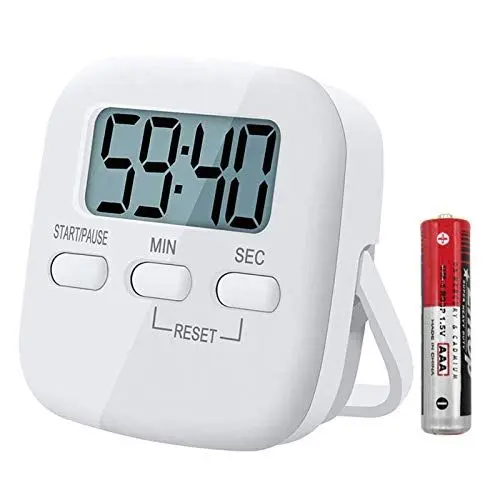 Produktbild: Digitaler Küchentimer Magnetisch Eieruhr Timer Küchenuhr Stoppuhr Countdown Count up, Laut Ton Küchenwecker Zeitmesser Küche Kurzzeitwecker mit LCD zum Kochen Backen Sport Lernen, mit Batterie