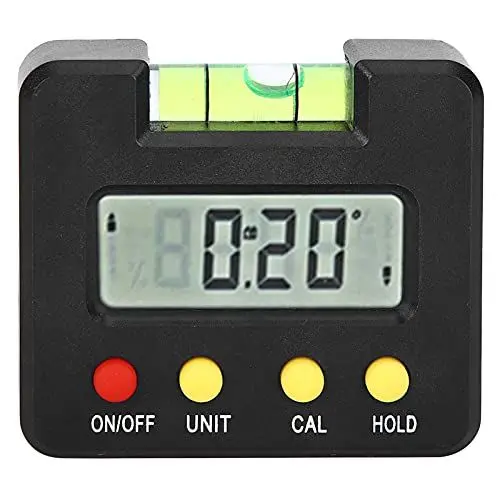 Produktbild: Digitaler Neigungsmesser, magnetisch, schwarzes Gehäuse, elektronischer Winkelmesser, Wasserwaage, Wasserblase