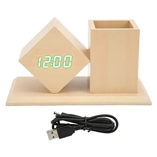 Produktbild: Digitaler Stifthalter Wecker, Personalisierter Home Office Schreibtisch Stifthalter mit LED Digital Wecker für Home Office Schreibtischuhren Home Tischdekoration