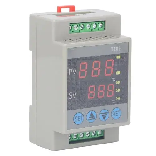 Produktbild: Digitaler Temperaturregler, TE02-2 Thermostat, Heiz- und Kühlmodus, Digitaler Temperaturregelungsschalter – 50–120 ℃, 24 V DC