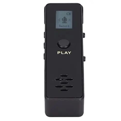 Produktbild: Digitaler Voice Recorder, Gerät Zur Rauschunterdrückung von Audioaufnahmen mit Stereobildschirm und MP3-PlayerSilver (Schwarz)