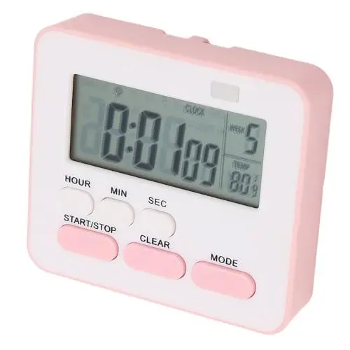 Produktbild: Digitaler Wecker, Große LCD-Temperaturanzeige, Einfache Bedienung, Countdown, Digitaler Küchentimer, Magnetische Rückseite, für die Schule (#2)