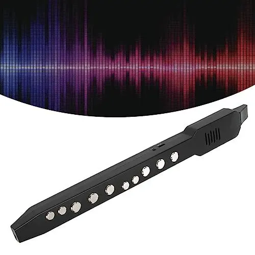 Produktbild: Digitales Blasinstrument, Elektronisches Saxophon Set mit Abnehmbarer Düse, Wiederaufladbarem Akku, MIDI Konnektivität, 10 Töne und 12 Begleitungen (Schwarz)