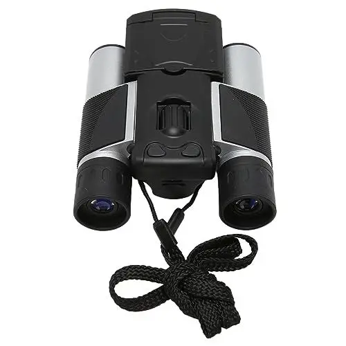 Produktbild: Digitales Fernglas mit Kamera, 2,0 Zoll 1080P 5 MP LCD Typ C, Aufladbare Digitale Fernglaskamera, 10-fache Digitale Teleskopkamera für Erwachsene, Sportspiele (Silber schwarz)