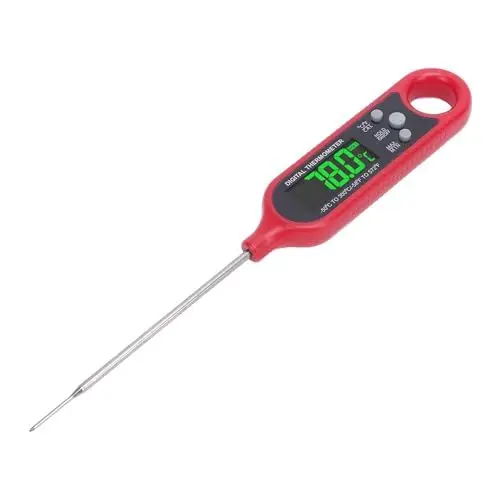 Produktbild: Digitales Fleischthermometer Zum Kochen, Küchenthermometer mit Hintergrundbeleuchtung, Wasserdichtes Lebensmittelthermometer für Grill, Smoker, BBQ, Öl, Frittieren, Süßigkeiten,