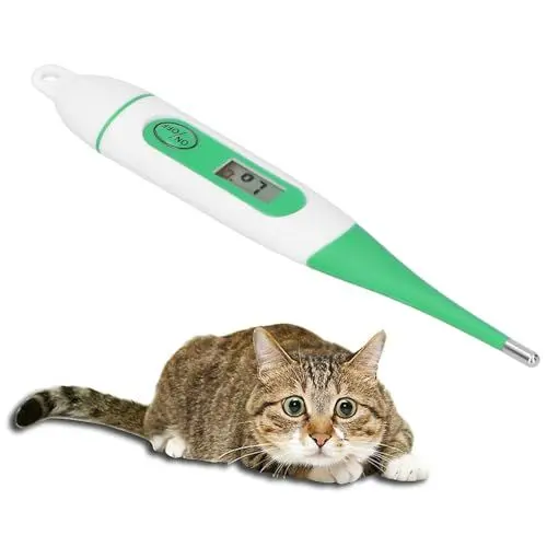 Produktbild: Digitales Haustierthermometer, Wasserdicht flexible Temperatursonde Veterinärthermometer mit LCD-Bildschirm, für Tierärzte und Haustierbesitzer von Hunden, Katzen, Pferd