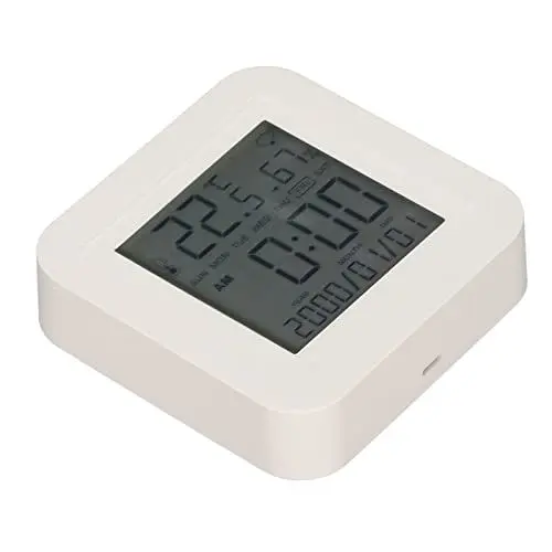 Produktbild: Digitales Hygrometer für Den Innenbereich, Thermometer, Feuchtigkeitsmesser für Zuhause, Raumthermometer mit Feuchtigkeitsüberwachung, Kabellose 2,4 GHz WLAN Verbindung, Zeitanzeige