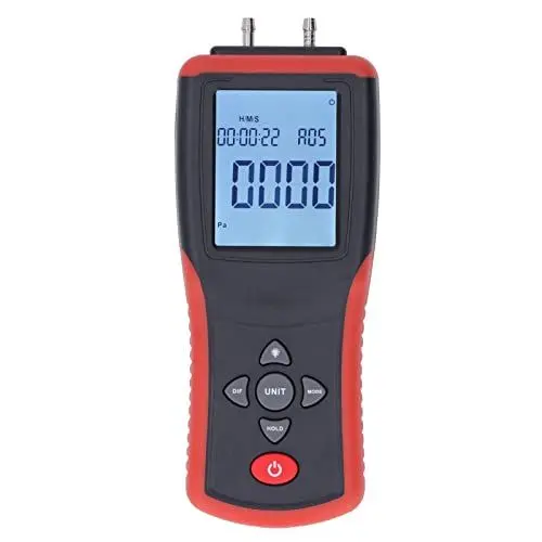 Produktbild: Digitales Manometer, 12 Einheiten Wählbar, Digitaler Luftdruckmesser, Gasdruckprüfer, Differenzdruckmesser, HLK-Gasdruckprüfer mit Hintergrundbeleuchtetem LCD-Display