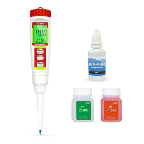 Produktbild: Digitales pH Messgerät, YINMIK pH Tester für Lebensmittel mit Kalibrierlösung, pH Wert für Fermentation, pH Lebensmitteltester für Teig, Sushi Reis, Kombucha, Seife, Käse,Fleisch, Pool und wasser