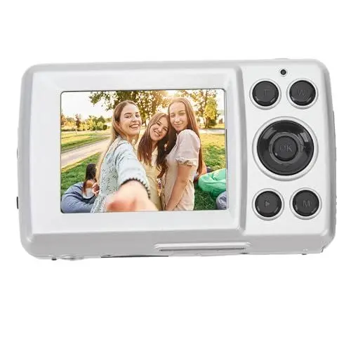 Produktbild: Digitalkamera, 1080P 16MP Autofokus CCD-Point-and-Shoot-Vlogging-Kamera mit 2,4-Zoll-Bildschirm für Reisen, 16X Zoom Kompakte Fotokamera für Jungen, Mädchen, Anfänger, Kinder