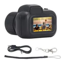 Produktbild: Dpofirs Super Kleine Digitalkamera, Tragbarer Kompaktkamera-Schlüsselanhänger, 1080P Video, 2 MP, Schwarz