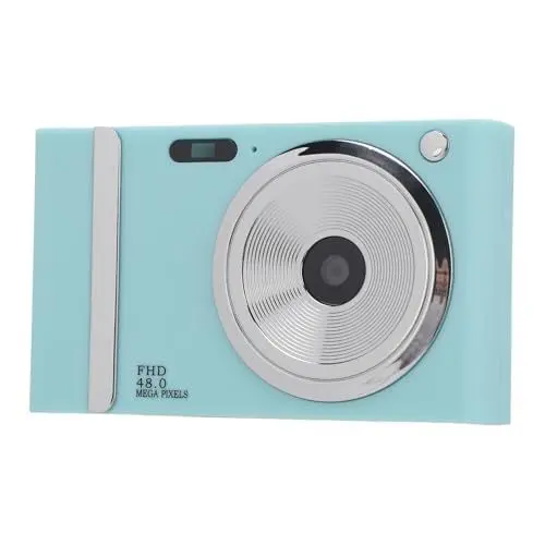 Produktbild: Digitalkamera, 48 MP 1080P Tragbare Vlogging Kamera mit 2,8 Zoll IPS Bildschirm, 16 fachem Zoom, Blitz und Zeitraffer, 750 mAh Akku, für Reisen, Partys, Wachstumsrekorde (Blue)