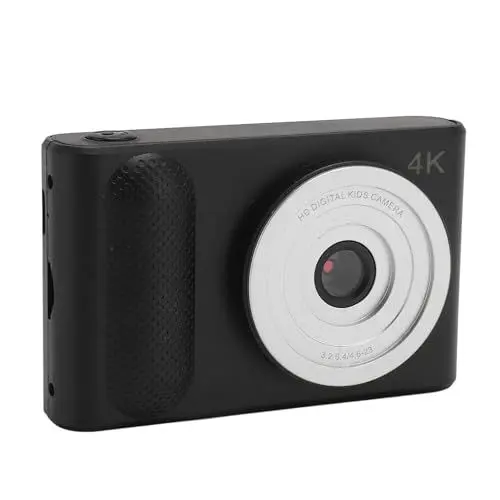 Produktbild: Digitalkamera, 4K-Kinderkamera, HD, 48 MP, 16-facher Zoom, Digitale Videokamera mit 2,4-Zoll-Bildschirm, Kompakte Kleine Kamera für Reisefotografie, Vlogging (Black)