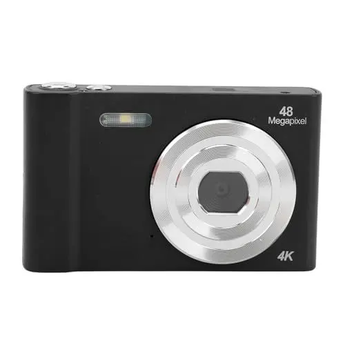 Produktbild: Digitalkamera, FHD 48MP 1080P Taschen-Kompaktkamera mit 2,4-Zoll-IPS-Bildschirm, 16-fachem Digitalzoom, Handschlaufe, CMOS-Sensor, für Fotografie-Reise-Vlogging (Black)