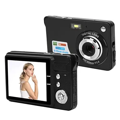 Produktbild: Digitalkamera, Kompakte 2,7 Zoll 18 MP Taschenkamera mit,Digitalkamera mit 8 fachem Zoom, Unterstützt 32 GB SD,Integriertes Mikrofon, Automatische Fokussierung,Tragbare Minikameras für(Schwarz)