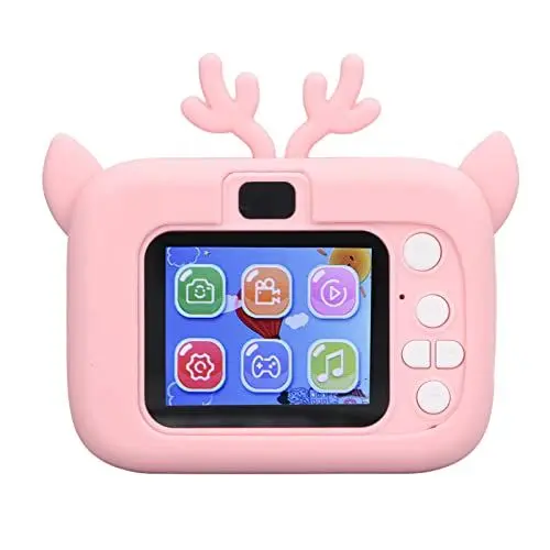 Produktbild: Kinderkamera-Spielzeug, Digitalkamera mit 32G-Speicherkartenleser, 20 MP, 400 MAh, 1080 P, USB, 2-Zoll-Farbdisplay, Kinderkamera (Rosa Gelb)