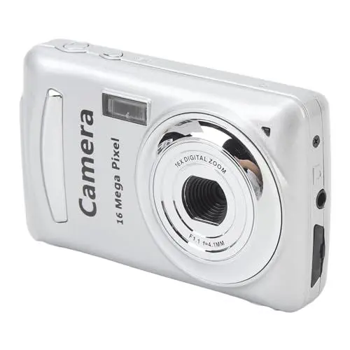 Produktbild: Digitalkamera, Tragbare FHD 1080P 16MP-Kamera mit 2,4-Zoll-Bildschirm, 16-fachem Digitalzoom, Autofokus-Stabilisierung, Vlogging-Kamera für Kinder, Studenten, Kinder, Teenager,
