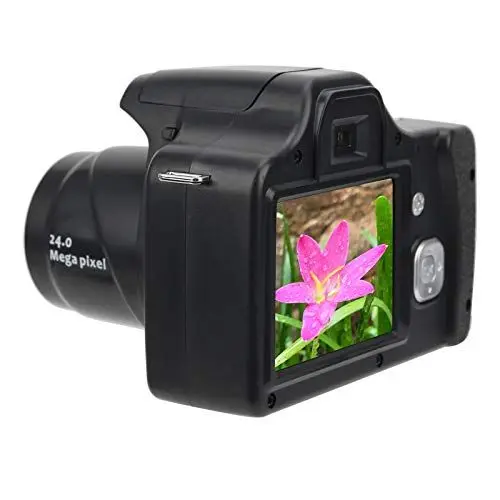 Produktbild: 3,0 Zoll LCD Spiegelreflexkamera, 18 Facher Zoom HD Digitalkamera mit Langer Brennweite, für Familienfeiern und Reisen Im Freien. Schwarz(Standardversion + Weitwinkelobjektiv)