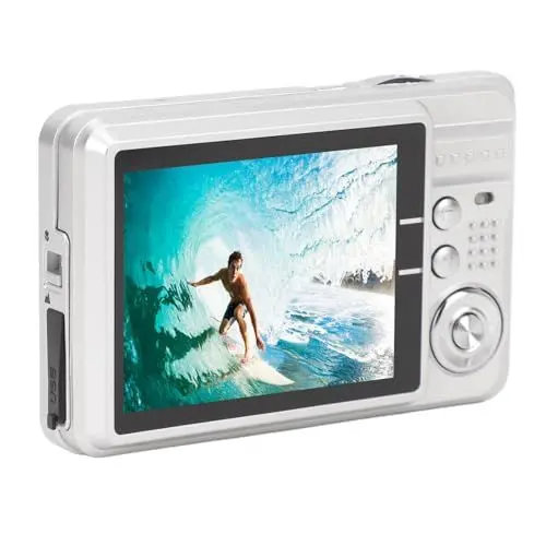 Produktbild: Digitalkamera, 48 MP, 8-facher Zoom, 2,7-Zoll-TFT-LCD-Bildschirm, HD 1080P, Taschenlampe, Anti-Shake-Vlogging-Videokamera mit Tragetasche, Handschlaufe