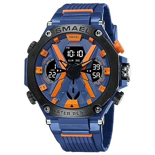 Produktbild: Digitaluhr Herren Armbanduhr Schwarz 5 ATM Wasserdicht Outdoor Sport Uhren Herren Mens Watches Chronograph Stoppuhr Sportlich Militär Military Watch Tactical Digital Herrenuhr Junge Sportuhr Männer