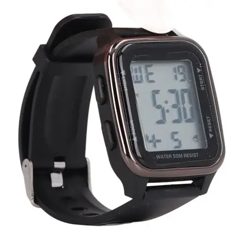 Produktbild: Digitaluhr, Wasserdicht, Quadratisch, Herrenuhr, Dual-Time-Anzeige für die Schule (Black)