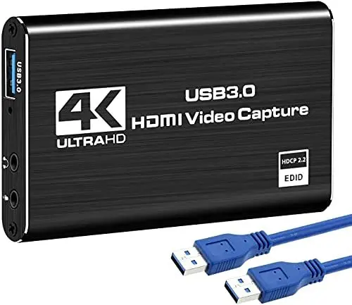 Produktbild: DIGITNOW! Game Capture Card, 4K-Audio-Videoaufnahmekarte, HDMI USB 3.0-Videoaufnahmegerät, Full HD 1080P für Spielaufzeichnung, Live-Streaming-Übertragung