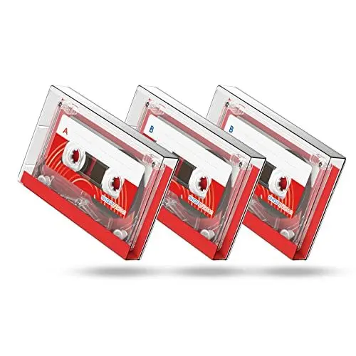 Produktbild: DIGITNOW! Leere Audio Kassetten für Musikkassetten- Rauscharm Hohe Leistung 60 Min, Hervorragend geeignet Vorlesungen Seminare Alltägliche Aufnahmen (3er Pack), M108, Rot