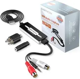 Produktbild: DIGITNOW! USB 2.0 Audio Grabber Converter for Vinyl Cassette to Digital MP3 Converter Support for Mac and Windows 10/8.1/8/7 / Vista/XP