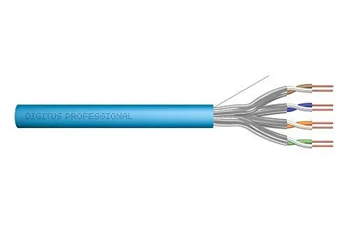 Produktbild: DIGITUS 100 m Cat 6A Netzwerkkabel - U-FTP (PiMF) Simplex - BauPVO Eca - LSZH Halogenfrei - 500 MHz Kupfer AWG 23/1 - PoE+ Kompatibel - LAN Kabel Verlegekabel Ethernet Kabel - Blau
