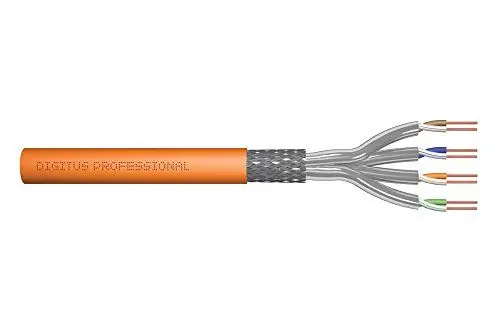 Produktbild: DIGITUS 100 m Cat 7 Netzwerkkabel - S-FTP (PiMF) Simplex - BauPVO Dca - LSZH Halogenfrei - 1200 MHz Kupfer AWG 23/1 - PoE+ Kompatibel - LAN Kabel Verlegekabel Ethernet Kabel - Orange