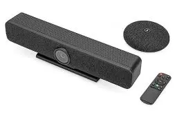 Produktbild: DIGITUS DS-55580 Video Bar Pro, Video-Konferenz-System – 4K UHD 30 Hz ePTZ Webcam Kamera – 1 Tischmikrofon & 4 Interne Mikrofone – Lautsprecher Intern 5 W – Auto-Fokus & -Zoom, Echo Cancellation