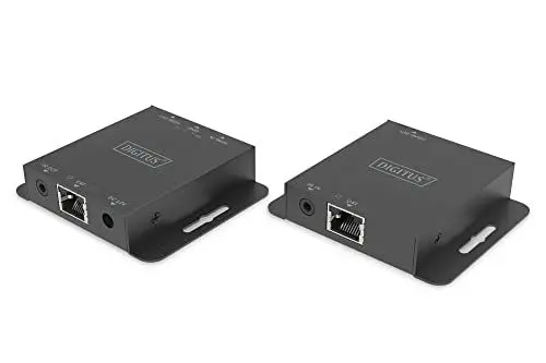 Produktbild: DIGITUS DS-55519 HDMI Extender – UHD 4K 30 Hz – 40 m über LAN-Kabel – Set: Sender & Empfänger – Loop-Out, IR Infrarot – HDMI 1.4 & HDCP 1.4
