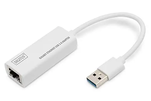 Produktbild: DIGITUS DN-3023 Netzwerk-Adapter über USB 3 - Gigabit-Ethernet 1 GBit/s RJ45 - Zusätzlicher LAN-Anschluss über USB-A Stecker