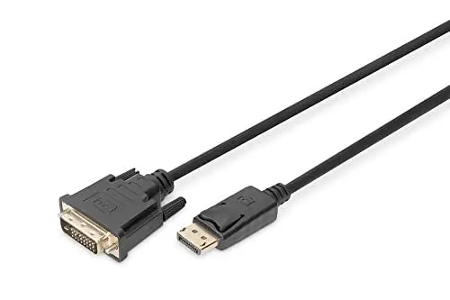 Produktbild: DIGITUS DisplayPort Adapterkabel - DP auf DVI(24+1) - Full-HD - 2m - Verriegelung, 60Hz - Kompatibel mit Monitor, PC