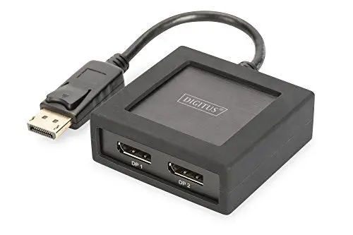 Produktbild: DIGITUS DisplayPort Grafik Adapter, Splitter, DP zu 2x DP, 4K Ultra HD, 4096 x 2160 Pixel, Schwarz