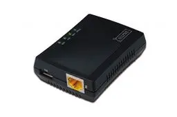 Produktbild: DIGITUS Fast Ethernet USB Netzwerk Server, multifunktional für NAS, USB-Hub, Drucker, DVD-Laufwerk, 1 Port, USB 2.0, 10/100 Mbit/s Netzwerk, RJ45, Schwarz (Die Verpackung kann vom Bild abweichen)