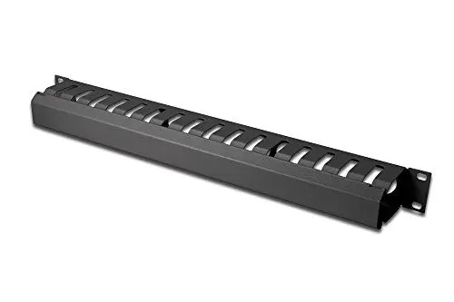 Produktbild: DIGITUS Kabelmanagement-Käfig - 1HE - Rangier-Panel - 19-Zoll - Kabel-Durchfühung - Abnehmbare Blende - Schwarz
