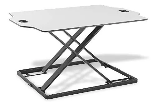 Produktbild: DIGITUS Kompakter Steh/Sitz Schreibtisch-Aufsatz - Ergonomischer Notebook-Arbeitsplatz 79 x 54 cm - Höhe von 2.6 - 40 cm