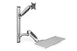 Produktbild: DIGITUS Monitor-Halterung & Tastaturablage - Wandmontage- 1 Monitor - Bis 2x 6 kg - VESA 75x75, 100x100 - Silber