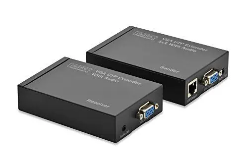Produktbild: DIGITUS Professional DS-53400 - VGA Extender - Set (Sender/Empfänger) - bis zu 300 m Reichweite - UTP Patchkabel (Cat 5e/6) - bis zu 1920 x 1200 Pixel - schwarz