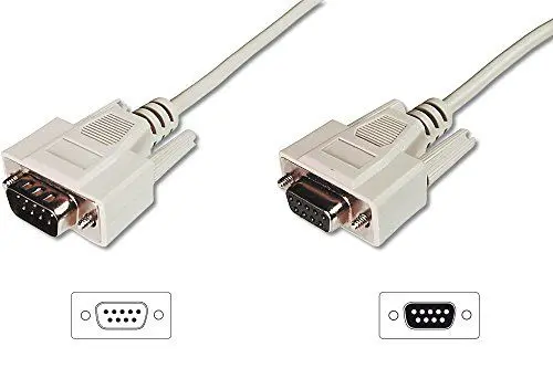Produktbild: DIGITUS Serielles Anschluss-Kabel - D-Sub 9 zu D-Sub 9 - Stecker zu Buchse - 10.0m - Verlängerungskabel - Beige