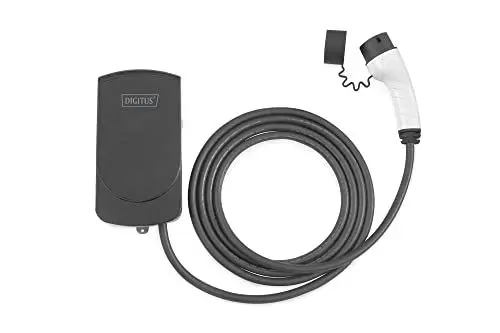 Produktbild: DIGITUS Wallbox für Elektrofahrzeuge - 3-Phasig - 11 kW - Typ-2 Stecker - 5 m Ladekabel - Wandhalterung - Schwarz