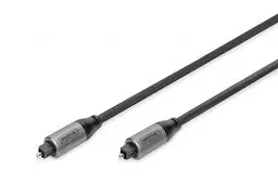Produktbild: DIGITUS optisches Audiokabel - Toslink zu Toslink - SPDIF - Lichtwellenleiter - 1m - schwarz - für Stereoanlagen, Heimkino, Soundbar, Computer, PS4, Xbox