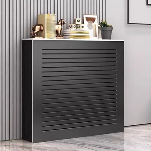 Produktbild: DIHRVTHC Radiator Cover, Abdeckung Heizung, Heizungsabdeckung, Heizkörperabdeckung, LamellentüR Holzgitter Heizungsregal, Modern Heizkörperabdeckung, Für Flur Wohnzimmer Schlafzimmer(L50xh70xt20cm)