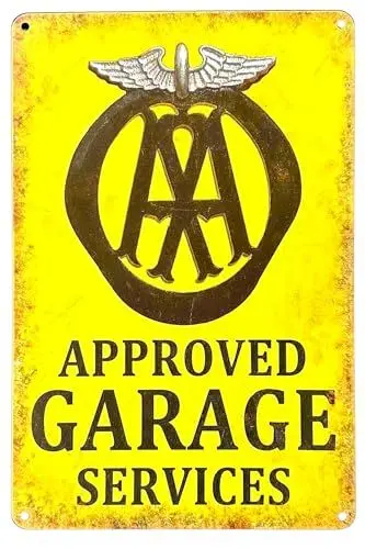 Produktbild: DiiliHiiri Metallschild, 30 x 20 cm – Automobil | Garagendekoration | Schild für klassische Autohersteller | Retro-Schild | Werkstattschild (2635-266)