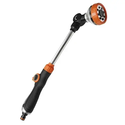 Produktbild: Diivoo Gießstab, Robuste Metall-Gartenbrause, Handbrause zur Garten Bewässerung und Reinigung, 8 Strahlarten Giesstab mit Daumensteuerung, Leicht und Bequem, 47CM Lang